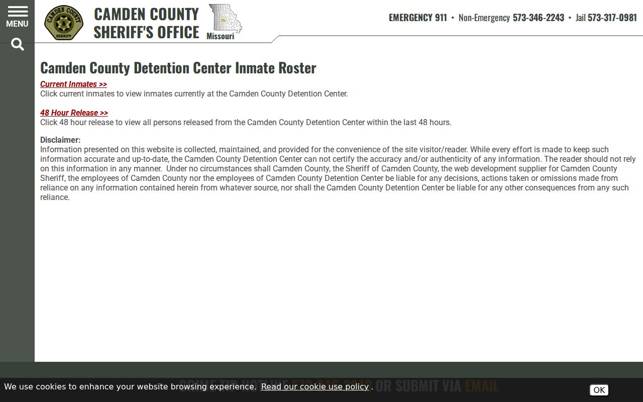 Camden County arrest history current inmate and release roster choices