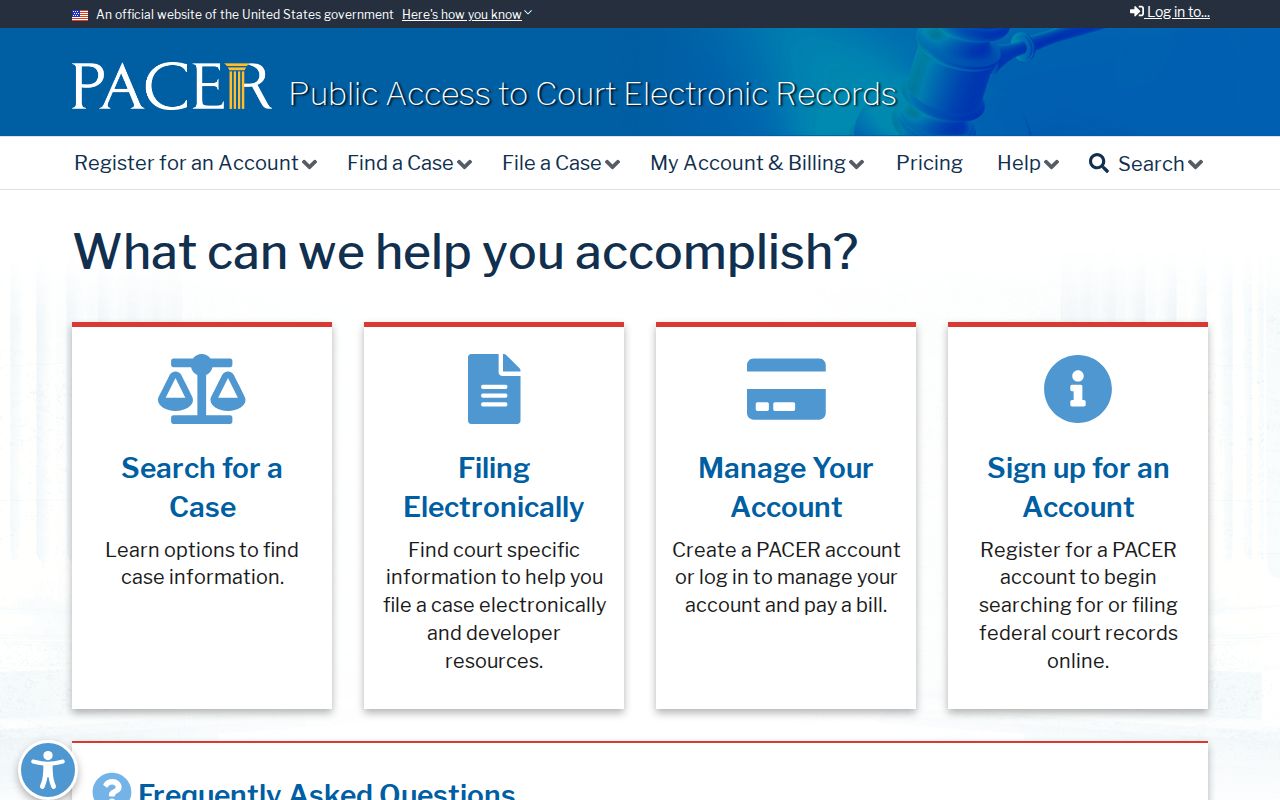 Federal criminal court case search for Camden County through PACER