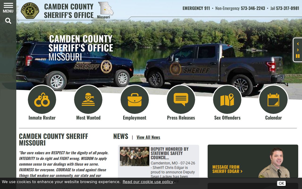 Camden County criminal history sheriff records office
