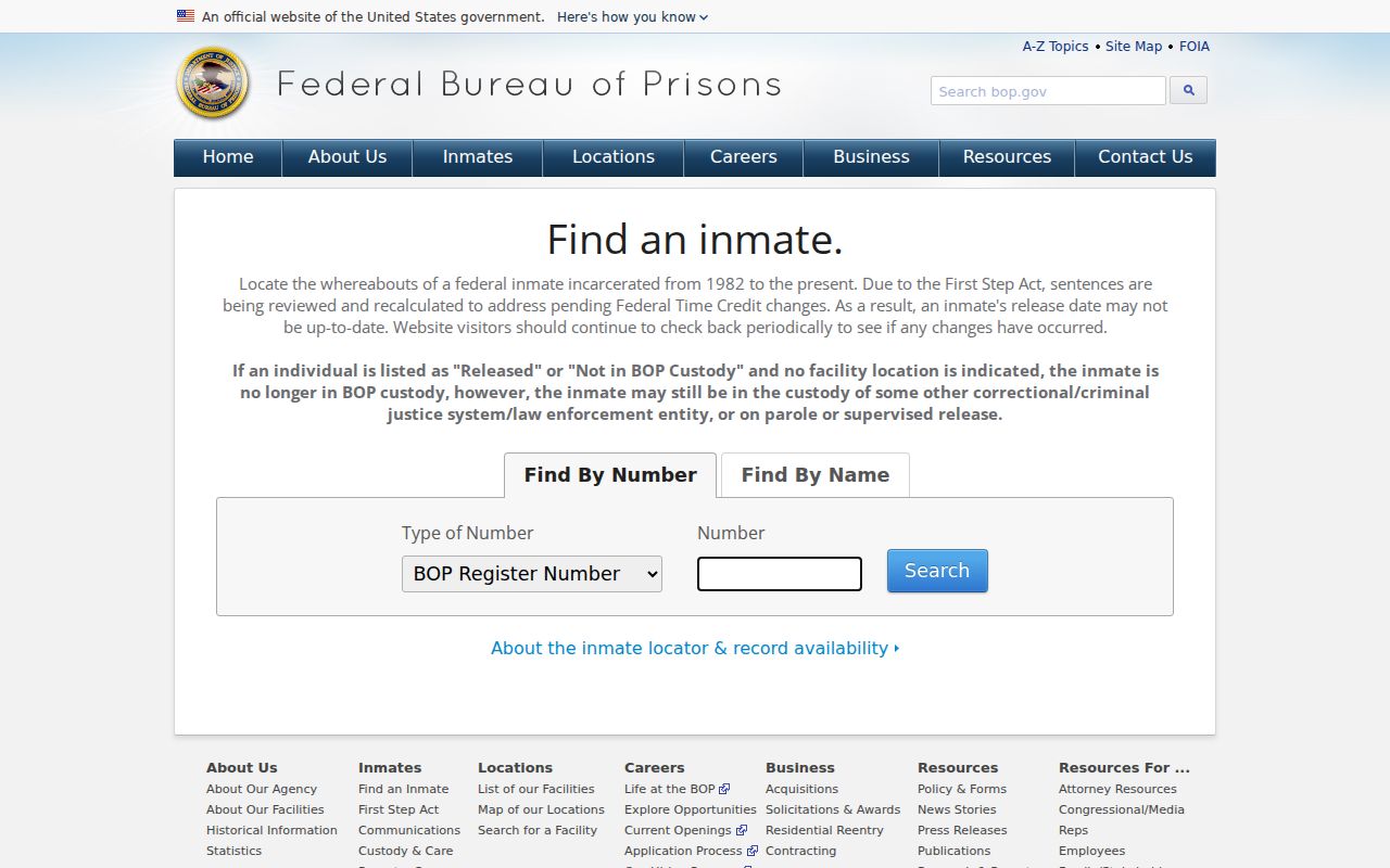 Camden County criminal history federal inmate locator