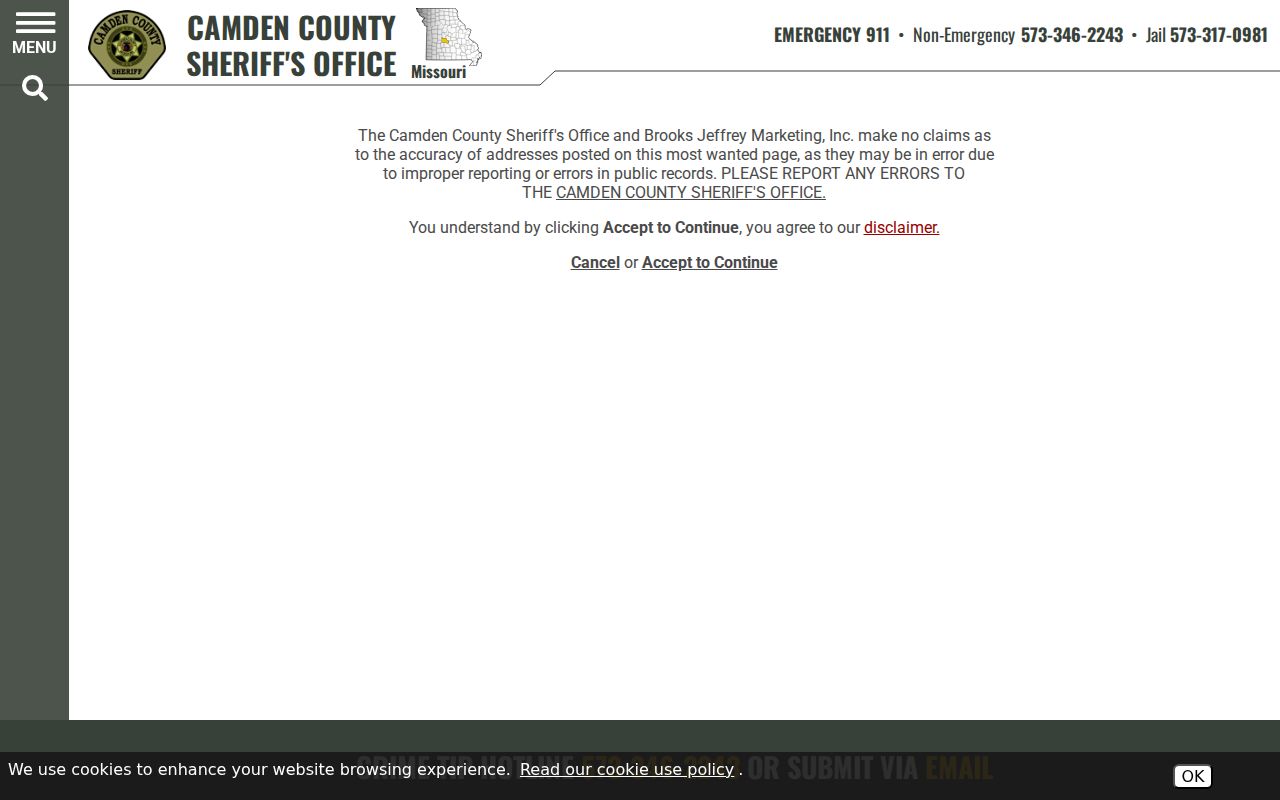 Camden County criminal history and sheriff most wanted records
